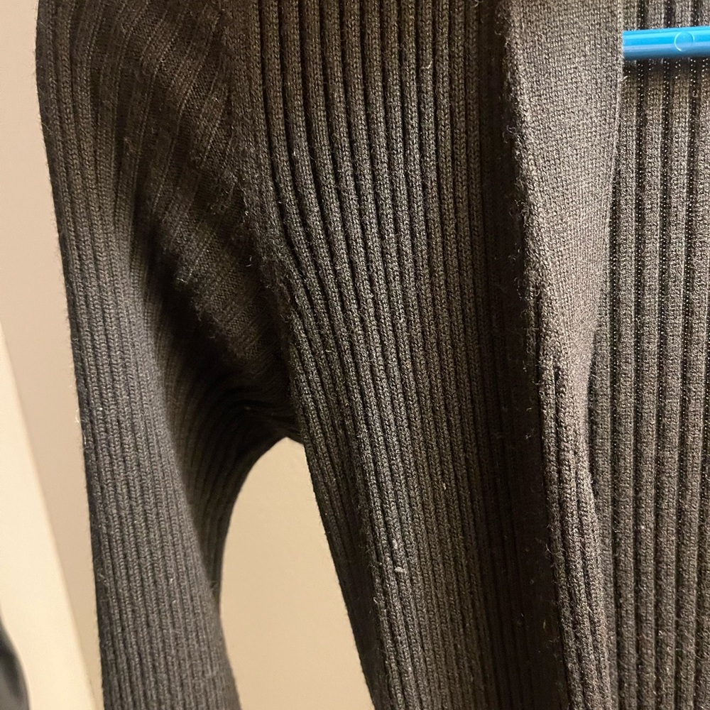 White House Black Market Black Ribbed Blazer - Picture 3 of 4